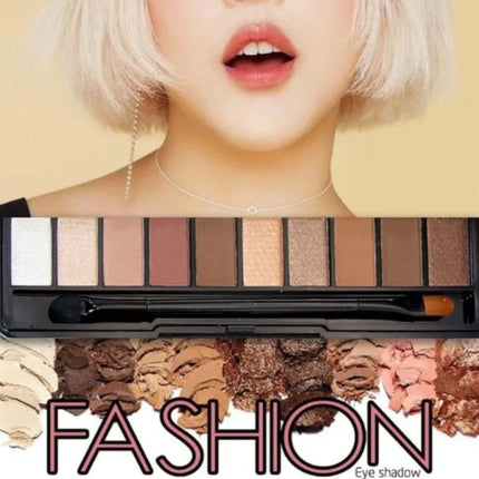 Fashion Eye Makeup Palette Natural Make Up Light 10 Color Nude Eye Shadow Shimmer Matte Eyeshadow Cosmetics Set with Brush