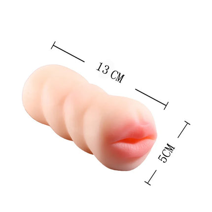 Realistic 3-IN-1 Male Masturbator - Deep Throat + Artificial Pussy + Rubber Vagina, Oral Blowjob Adult Sex Toy