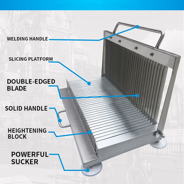 Multi-function Slicing Hand Press Thickened Stainless Steel Double-Blade Sharp Manual Slicer, Vegetable and Cooked Food Slicer