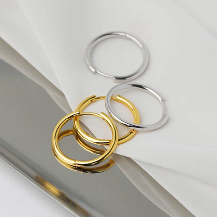 1 pair Women/Man Stainless Steel Small Hoops Earring Piercing Ear Cartilage Tragus Simple Thin Circle Anti-allergic Ear Buckle