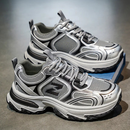 2025 New Thick - Soled Height - Increasing Men's Sneakers, Retro Style Mesh Breathable Versatile Casual Shoes