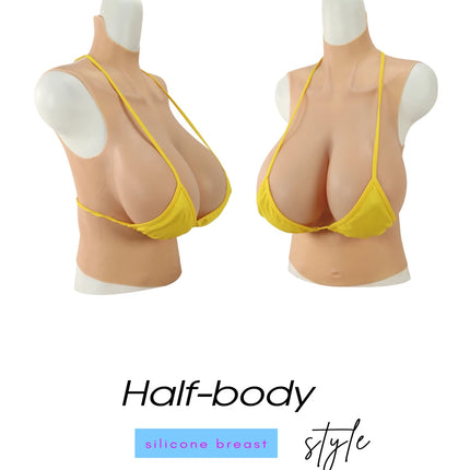 Realistic Silicone Breast Prosthetics for Crossdressing Fake busty boobs Half-Body Style I＆K Cup Comfortable And Natural-Looking