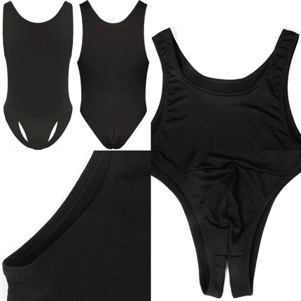 Men's Sexy Bare Body Jumpsuits Hot Open Crotch Backless Anal Panties Hip-Baring Bodysuit BDSM Fetish Sissy Gay Exotic Costumes
