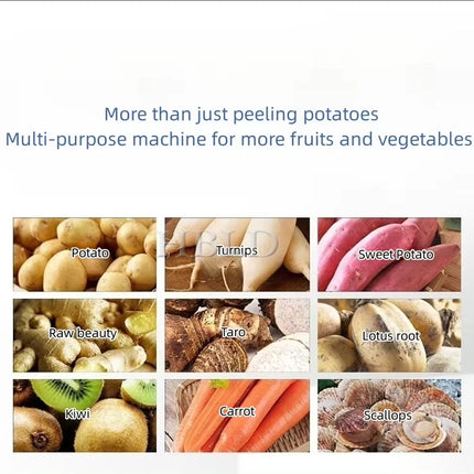 Large Capacity Vertical Electric Stainless Steel Potato Peeler Taro And Radish Cleaning Peeling Machine for Kitchen Use