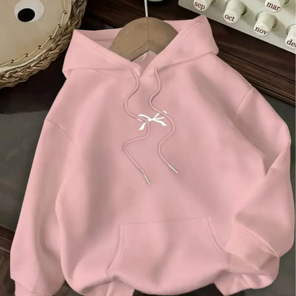 Casual Women Hoodie with Butterfly Print Kangaroo Pocket Long Sleeves Casual Stylish Pullover Hooded Sweatshirt with Drawstring
