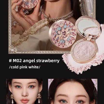 Flower Knows Little Angel Embossed Highlighter Natural brightening water light three-dimensional contour powder