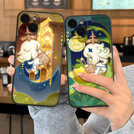 Cartoon Game Paimon Genshin Impact Phone  Case For iPhone 17 16 Pro Max 15 14 13 12 11 Mini Simplicity Short Shockproof Cover