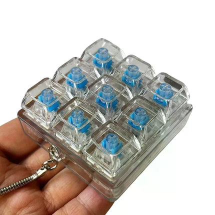 4/9 Keys Stress Relief DIY Button Keycap Fidget Keychain Toys Gift Mechanical Keyboard Axis Tester LED Keyboard Key Toy