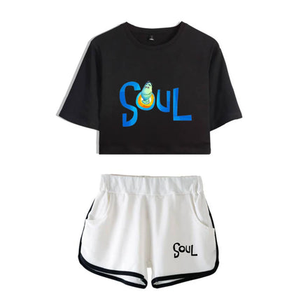 Youthful Movie Joe Gardner T-shirts shorts Pants Dew navel Sport Girls Short Sleeve Suits Sexy Girls Summer Two Pieces sets