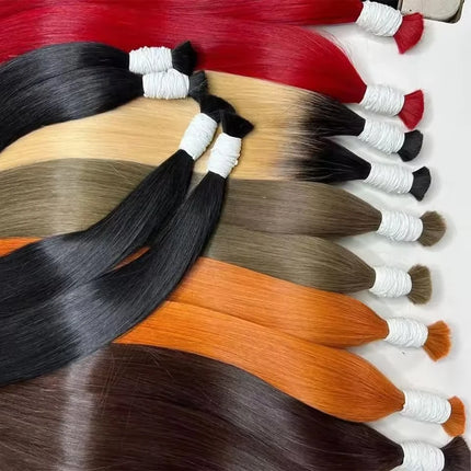 No Weft Straight Bulk Braiding Hair 100% Brazilian Virgin Remy Human Hair Extensions 50g 100g Blonde 1B Color Natural Hairpiece