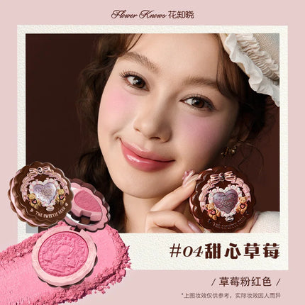 Flower Knows All series Swan Ballet Velvet Embossed Blush Matte Makeup Pressed Blusher Powder Pallet Women Gift Set
