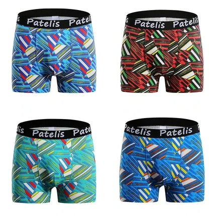 90-210kg Panties Oversize Shorts for Men Boxers Plus Size 7XL 6XL 5XL Comfortable Underwear Cotton Geometric Print Male Clothing