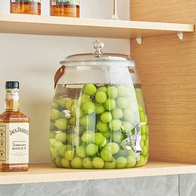 3/5/9L Large Capacity Summer Cold Water Kettle Refrigerator with Tap Beverage Juice Bucket Drink Dispensers Clear