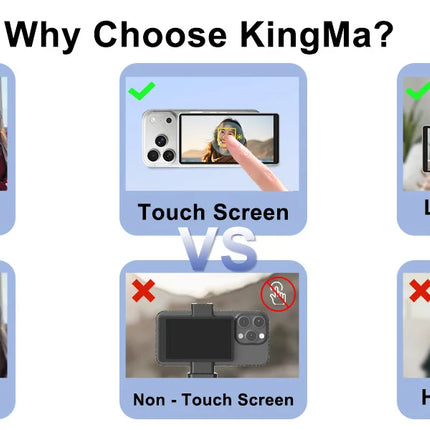 Magnetic Vlog Selfie Monitor Screen for iPhone 15 16 17 Pro Max Wireless Back Camera Display Touch Screen Zoom Shutter Control