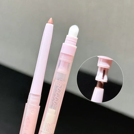 Double Headed Lip Liner Pencil Waterproof Matte Lipstick Contour Makeup Peach Pink Multi-purpose Lipliner Pencil Lips Cosmetic