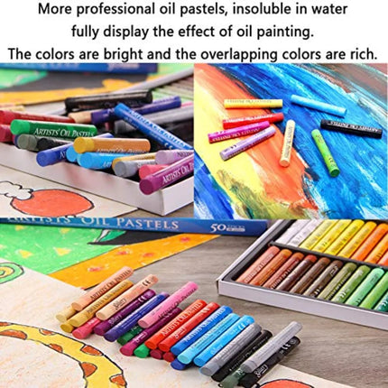 KUPTOOL Oil Pastel Set, Professional Painting Soft Oil Pastels Drawing Graffiti Art Crayons Washable Round Non Toxic Pastel Sti