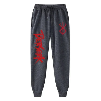 Men's Berserk Animated Printed Sportswear Pants Sports Jogging Pants Casual Polar Lining Pocket Pants