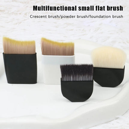 1PCS Professional Ultra-Thin One-Line Foundation Brush Crescent-Shaped Short Handle Soft Bristle Mask Brush