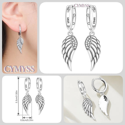 925 Sterling Silver Inlaid Zircon Butterfly Earrings Insect Element Original Design Women's Fashion Party Jewelry Gift Ear Loops