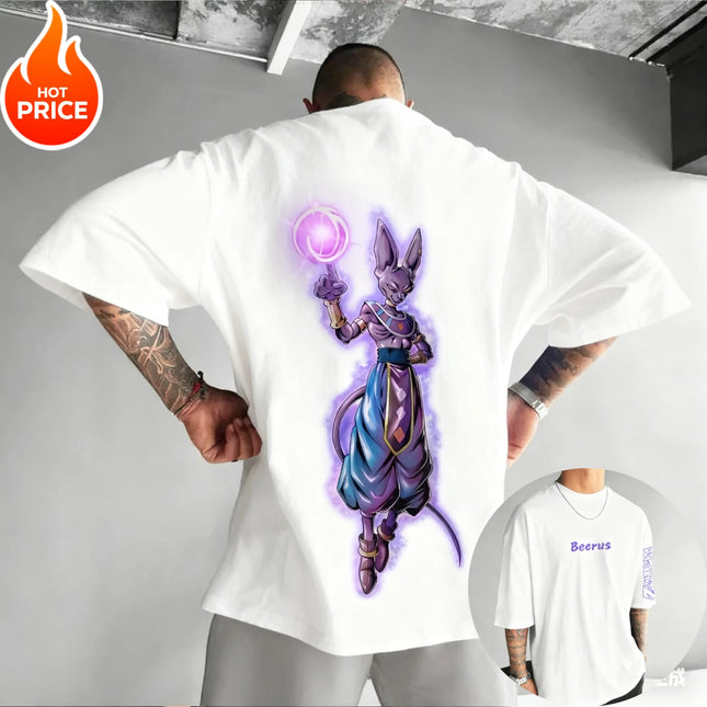 Harajuku Anime Dragon Ball Beerus Super Saiyan Summer T-Shirt Men Vintage Oversized Women Streetwear Casual Short Sleeve Unisex