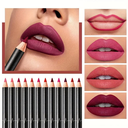 Velvet Matte Lip Liner Pencil, Smooth Long Lasting Waterproof Non-Fading Lip Makeup Pen, Perfect Gift for Women