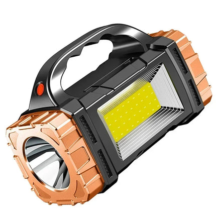 Powerful Handheld Flashlight USB Rechargeable Torch Super Bright Solar COB Floodlight Outdoor Portable Emergency Camping Lamp