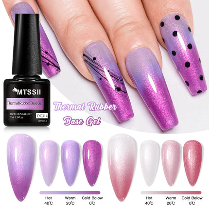 7ml Mtssii Glitter Jelly Thermal Gel Nail Polish Translucent Ombre Color Gel Polish Changing Temperature Varnish Nail Polish