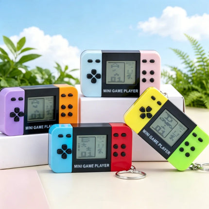 Handheld electronic game console handheld toy classic nostalgic Tetris game keychain small pendant
