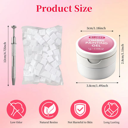 10-Color Cushion Gradient Painting Gel, UV/LED Blush Tap Gel, Nail Art Cushion Tap Gel Painting Tool