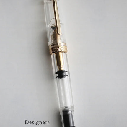 Smooth MAJOHN P140 NO.8 F/M Nib Acrylic Piston Huge Transparent Fountain Pen Ebonite Feed Large Capacity Ink Writing Luxury Pen