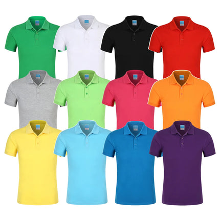 POLO shirt Men's Solid Color Short Sleeved top Team Clothing Customization Red Orange and Other Colors Customization