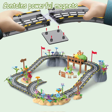 Magnetic Tiles Road Car Boys Toys Building Blocks Electric Rail Car Construction Game STEM Activity Playset Montessori Kids Toys