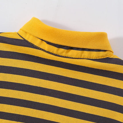 4-Piece Set Boys & Girls Striped Short Sleeve T-Shirt Tops Children's Fashion Stylish Collar Polo Shirt