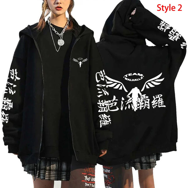 New Anime Tokyo Revengers Printed Zipper Hooded Fashion Women Men Cosplay Sweatshirt Casual Autumn Winter Sport Long Sleeve Top