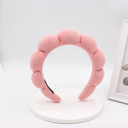 Women Girls Sponge Co Spa Makeup Bubble Terry Cloth Headband Puffy Retro Hair Bands Soft Hairband Headwear