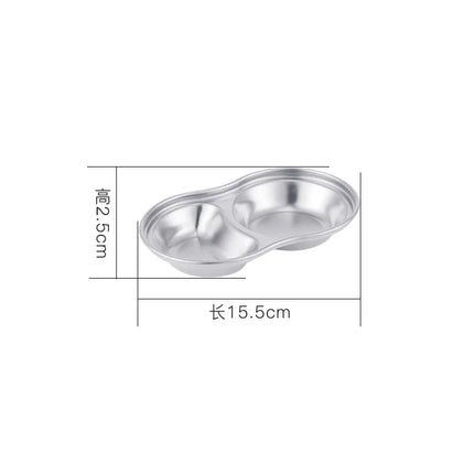 304 Stainless Steel Korean-style Dinner Plate, Gold Dipping Plate Sauce Plate, Barbecue Tableware Multi-functional Tableware