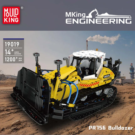 Mould King 19019 Technical Car Toys The MOC PR756 Bulldozer Building Block Enginerring Truck Brick Set Kids Christmas Gift