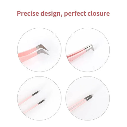 Nanometer Fiber Tip False Lash Tweezers For Eyelash Extension Mega Volume perfect close tip Boot isolation Artist Makeup Tools