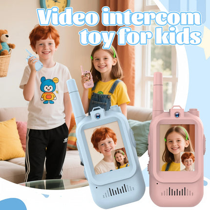A children's video intercom with screen display and voice conversion function; rechargeable; suitable for boys and girls
