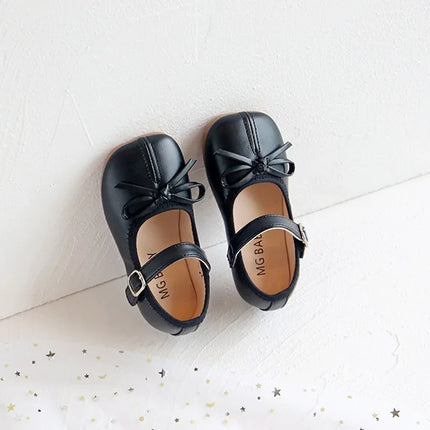 Fashion Mary Janes Shoes For Baby Butterfly Girls Flats Soft Singe Shoes For Kids Girls PU Leather Shoes