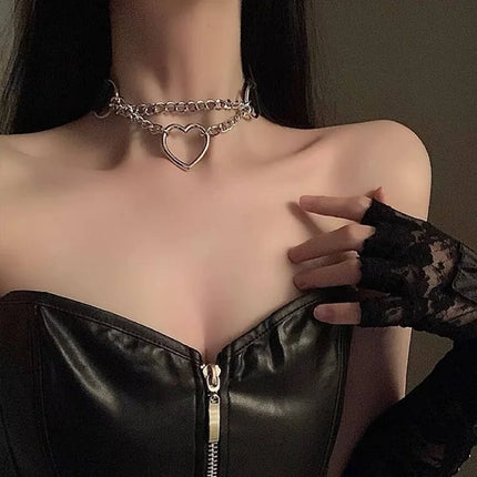 Cosplay Necklace Leash And Collar Bdsm Leather Slave Heart Bell Ring C harm Collars Set For Women Bondage Gothic Choker Accessor