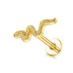 Snake / Earrings / China Mainland|1.2(16G )x6mm|Ears|Animal