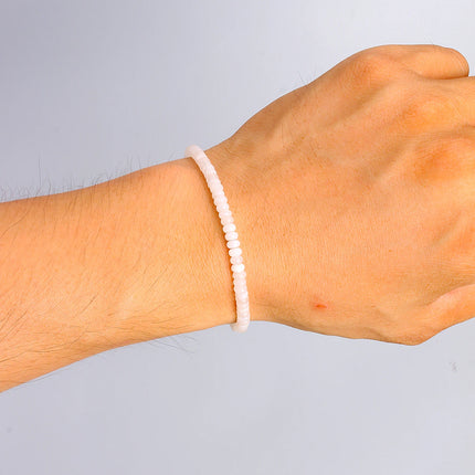 Natural Stone White Jade Abacus Bead Bracelet 4*2mm String for Positive Energy Healing Reiki Protection Good Luck Charm Jewelry