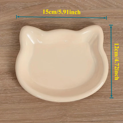 4-Color Pet Bowl Cat Food Dish Canned Snack Frozen Meal Plate for Dwarf Cats Premium Anti-Black-Nose Pet Dish Home Use Pet Bowl.