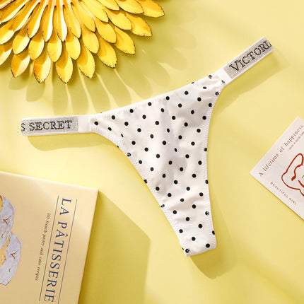 Victoria Secret Women Polka Dot Lace Bikini Cheeky Panties Set Breathable Cotton Hipster Underwear Thong Hipster Seamless