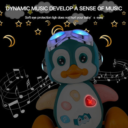 Musical Penguin Infant Moving Walking Dancing Toys with Light Baby Crawling Toys Toddler Interactive Development Tummy Time Gift