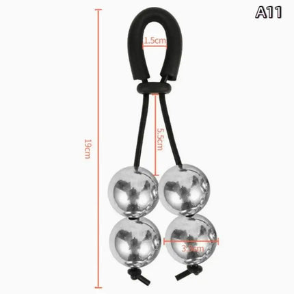1Pcs Male Penis Ring Weight-Bearing Cock Ring with Steel Ball Heavy Stretcher Penile Training Exercise Device for Erection