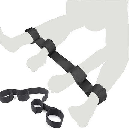 Adult SM Sex Restraint Handcuffs Slave Tools Bdsm No Vibrators Sexy Wrist To Ankle Cuffs Open Leg Hand Toys Bondage For Couple