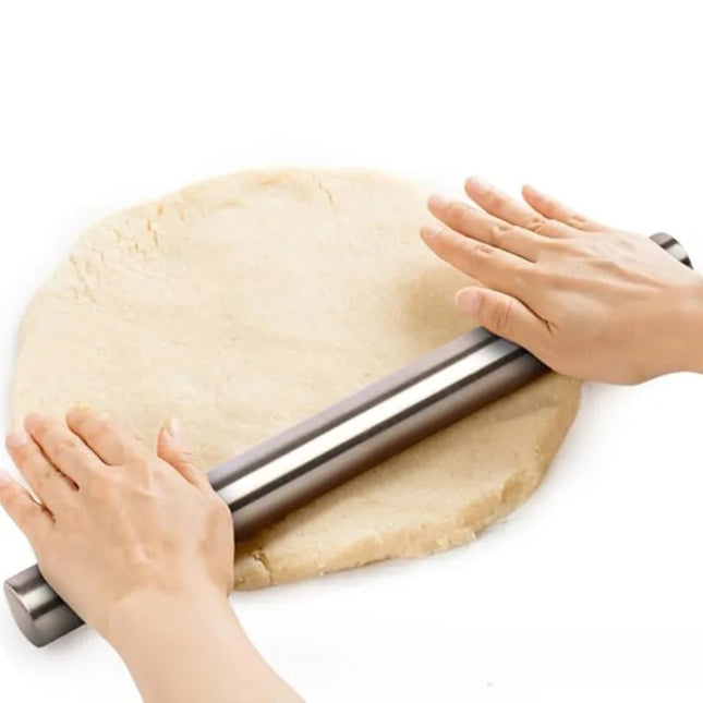 20/25/30cm Stainless Steel Non-Stick Rolling Roller Dough Bake Pizza Pastry Embossed Roller Surface Rolling Pin Kitchen Utensils