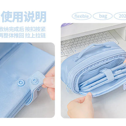 Planwith Multifunction Pencil Bag,Large Capacity Retractable Storage Pen Pouch For Primary/High School Students For Various pens